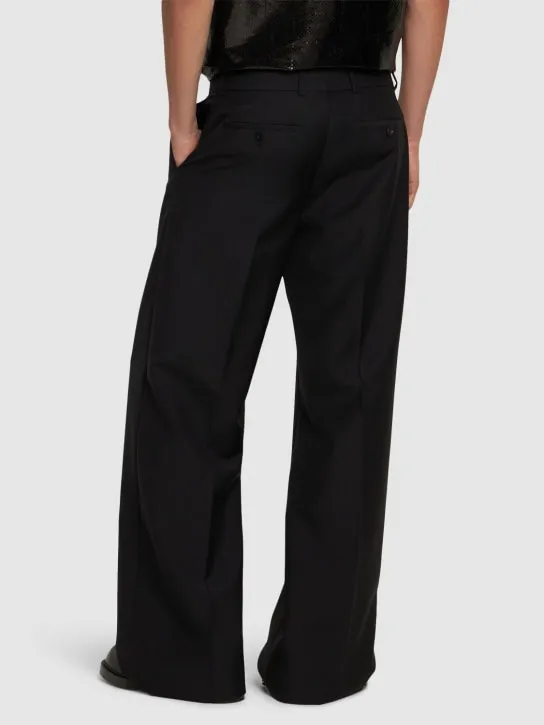 Alexander McQueen   Wool &amp; mohair low rise pants 