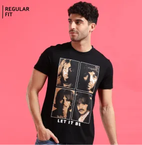 Beatles 1676 Black Mens T Shirt