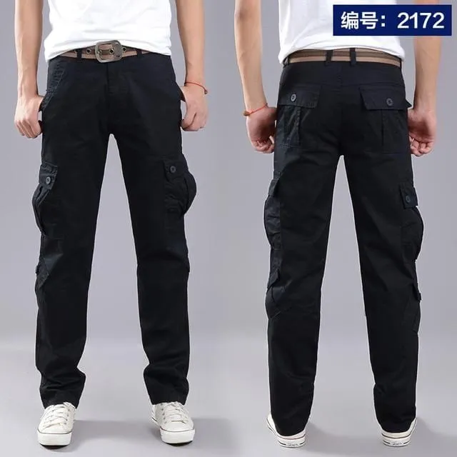 Cargo Pants Men Combat SWAT Army Military Pants 100%Cotton Many Pockets Stretch Flexible Man Casual Trousers Plus Size 28- 38 40