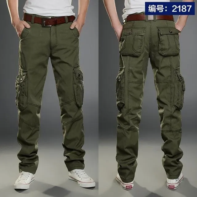 Cargo Pants Men Combat SWAT Army Military Pants 100%Cotton Many Pockets Stretch Flexible Man Casual Trousers Plus Size 28- 38 40