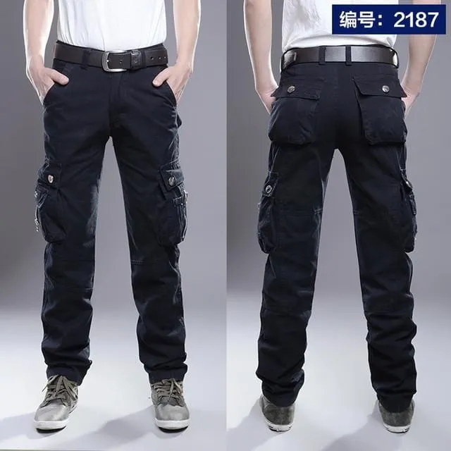 Cargo Pants Men Combat SWAT Army Military Pants 100%Cotton Many Pockets Stretch Flexible Man Casual Trousers Plus Size 28- 38 40