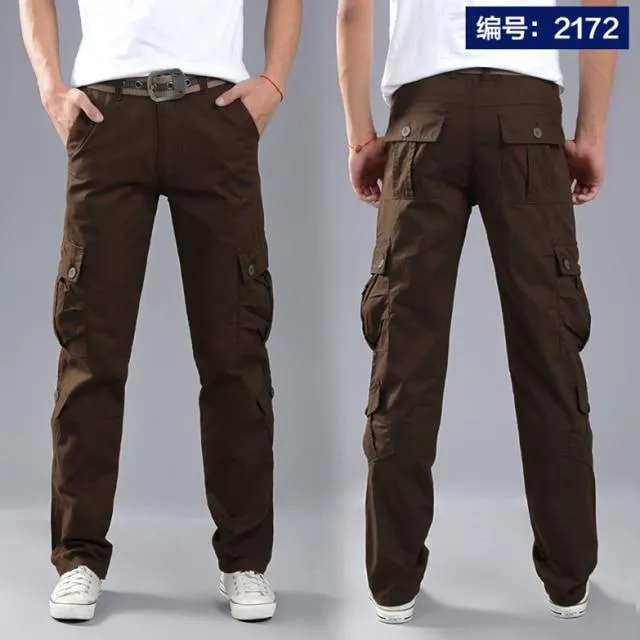 Cargo Pants Men Combat SWAT Army Military Pants 100%Cotton Many Pockets Stretch Flexible Man Casual Trousers Plus Size 28- 38 40