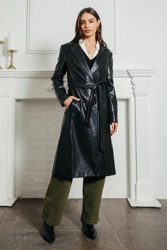 Faux Leather Duster