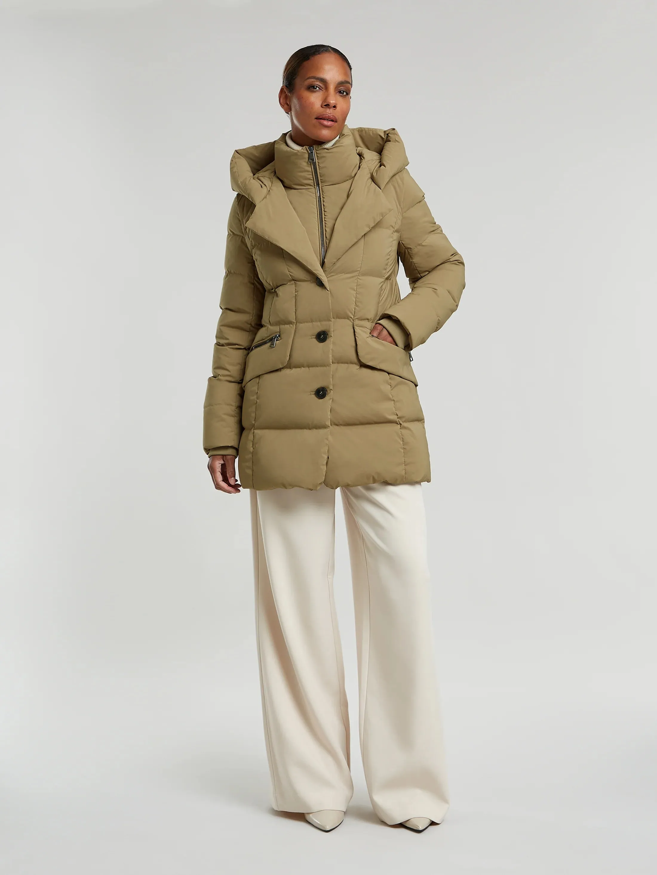 Leana Clay Blazer Puffer Coat