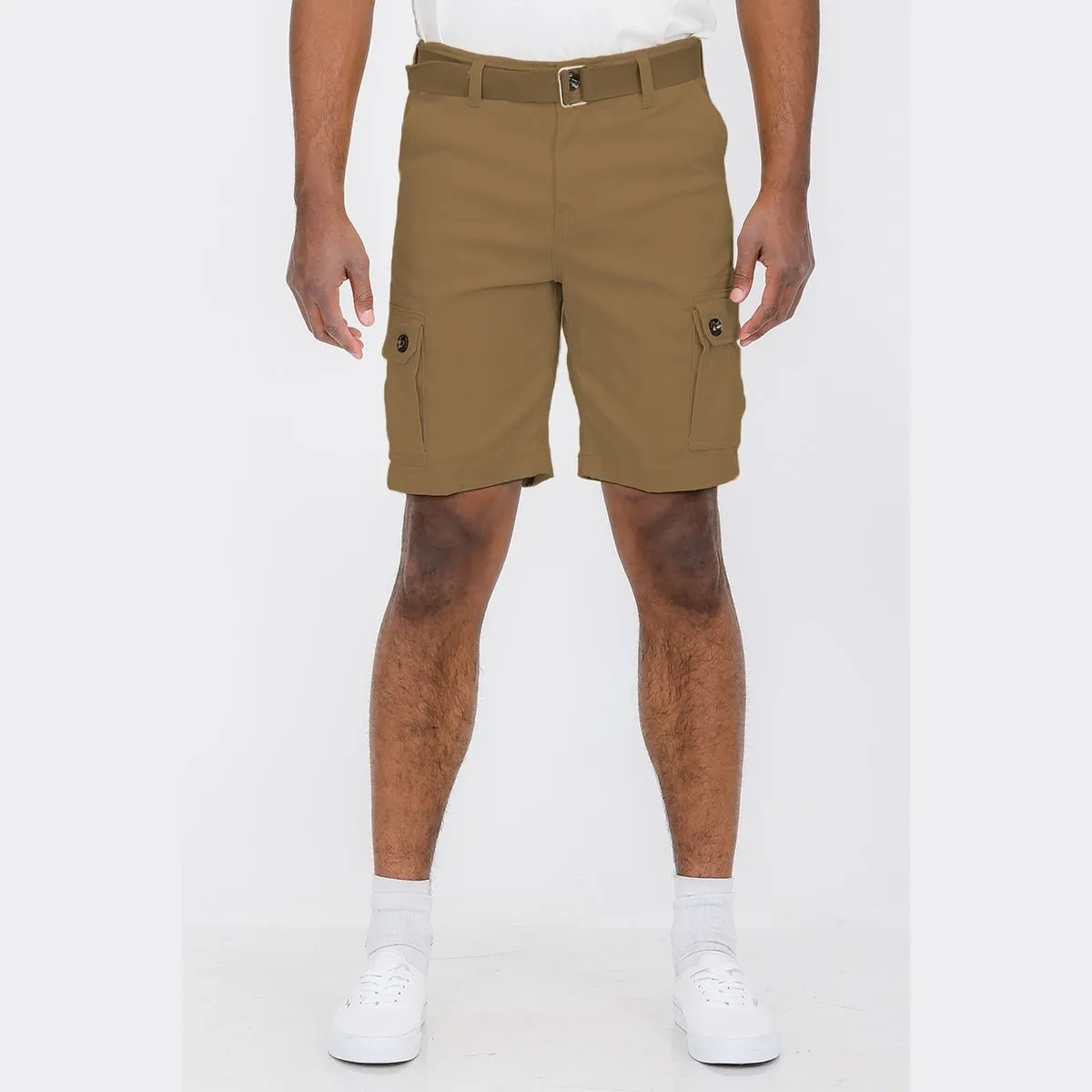 Mocha Belted Cargo Shorts