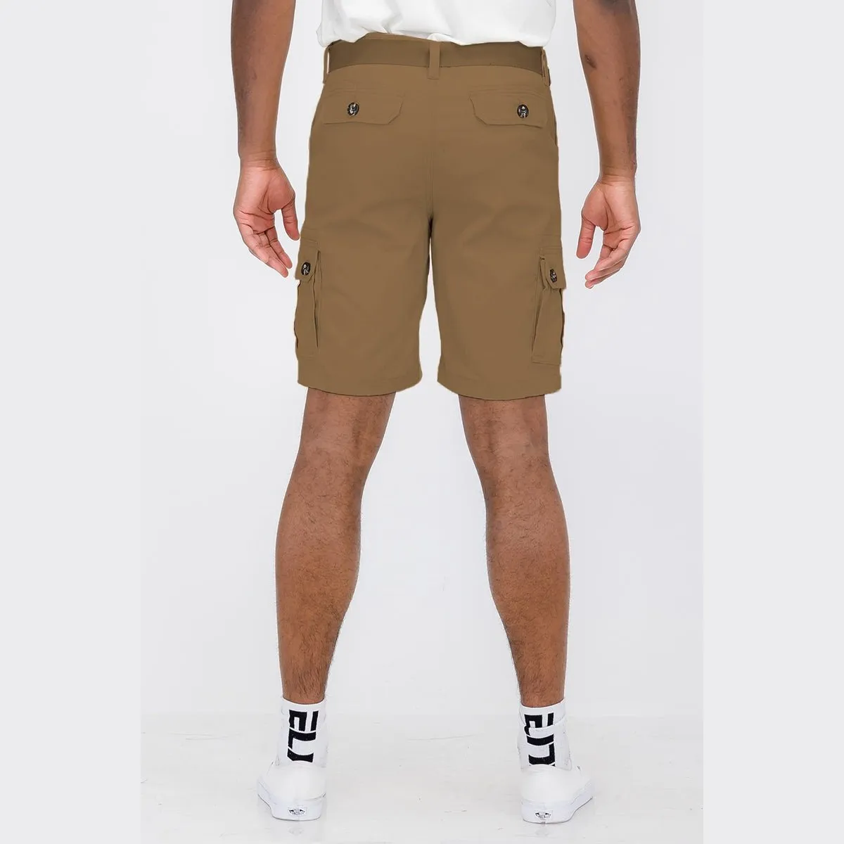 Mocha Belted Cargo Shorts