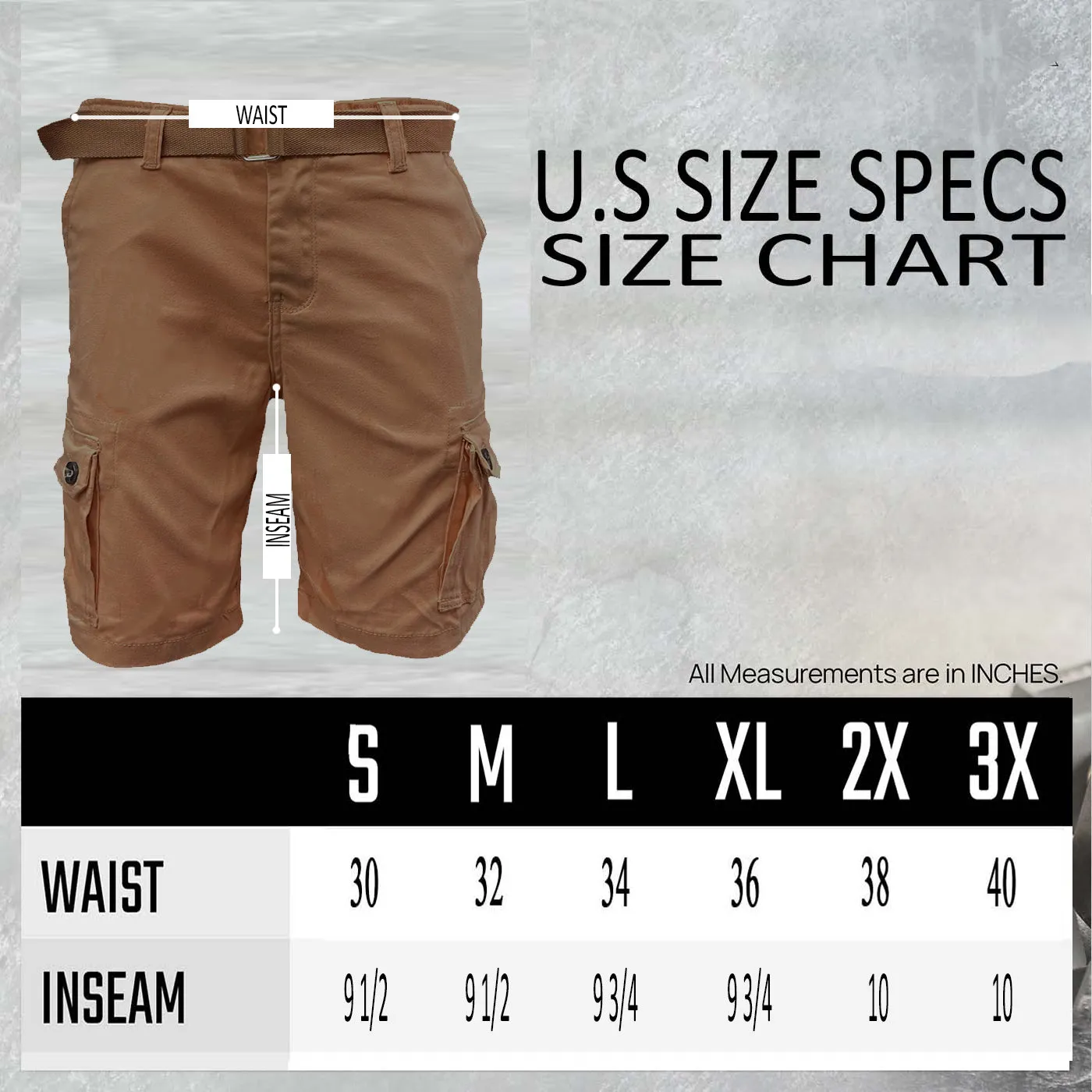 Mocha Belted Cargo Shorts