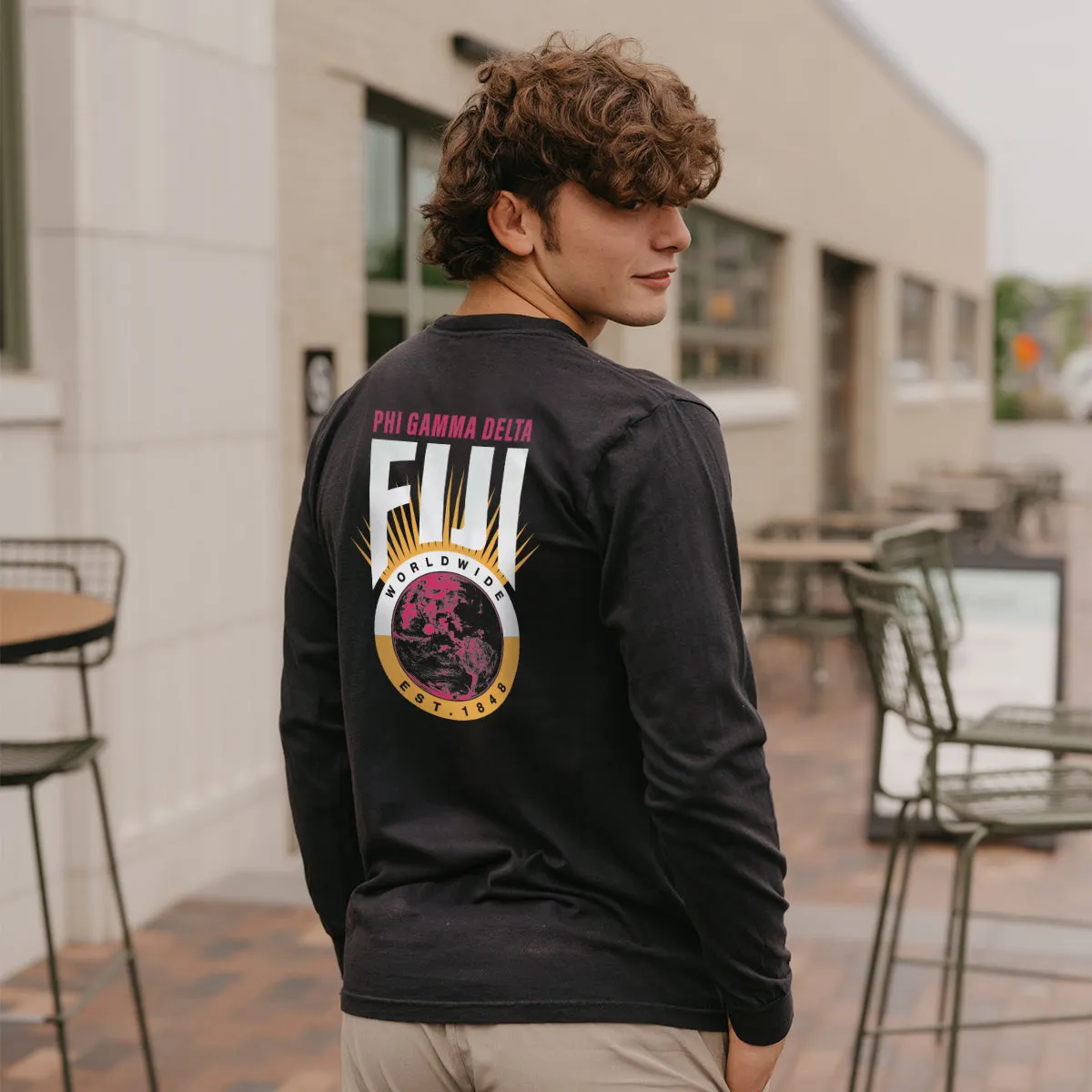 New! FIJI Comfort Colors Retro Worldwide Long Sleeve Tee