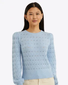 Puff Sleeve Sweater in Pointelle