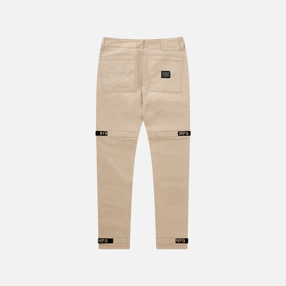 Strapped Up Slim Denim Jeans Sand